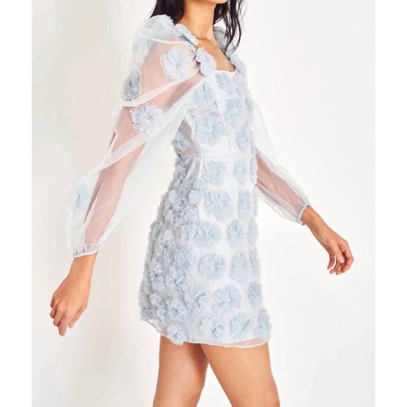 NEW LOVESHACKFANCY wells dress in glacier blue - Picture 2 of 4